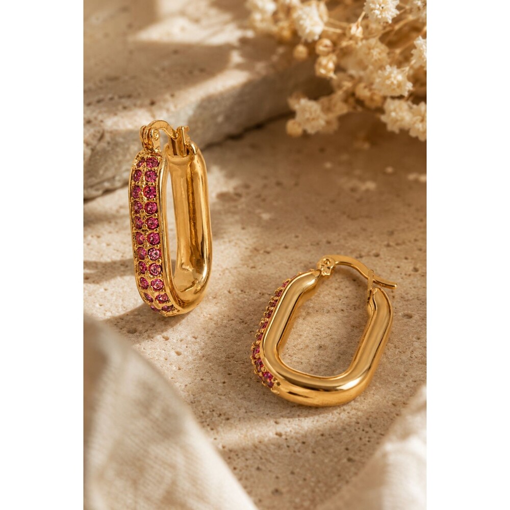 KURT GEIGER Women’s New Earrings Gold Crystal Oval Tone